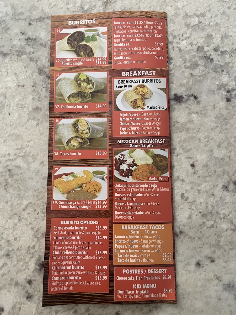 Don Taco #1 Menu - Image 2